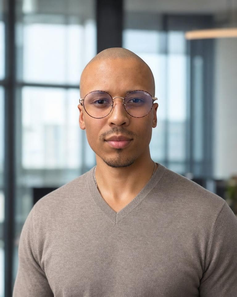 Ibrahim Njie, IT Project Manager and IAM Coordinator, photographed in an office in Stockholm